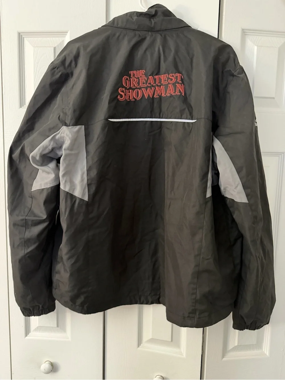 Men's Black & Gray Lightweight Zip Windbreaker Jacket